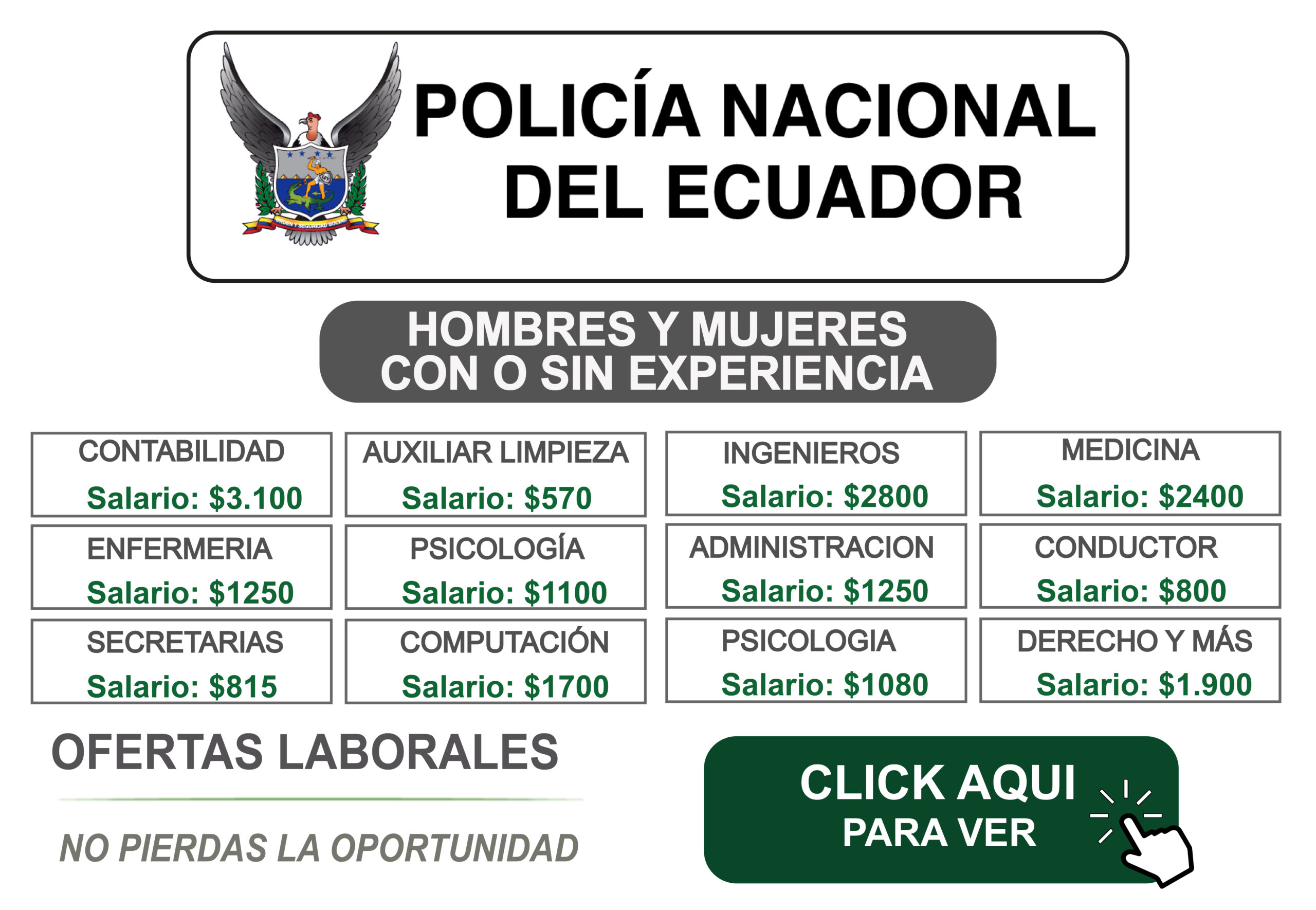 Empleo en la Policía Nacional del Ecuador